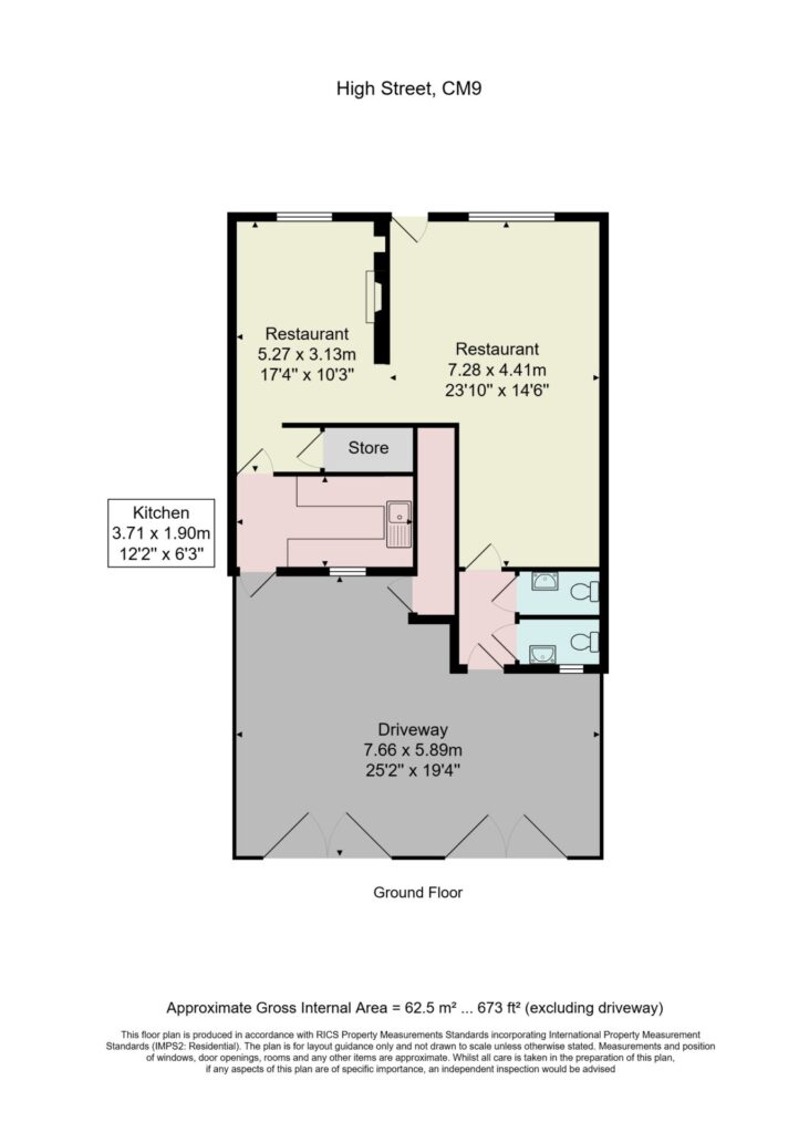 Floorplan for High Street, - Maldon - Essex - CM9