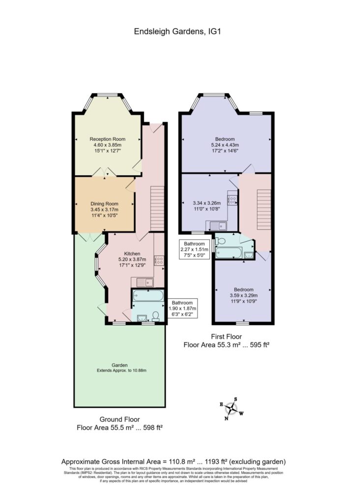Floorplan for Endsleigh Gardens - Ilford - London - IG1