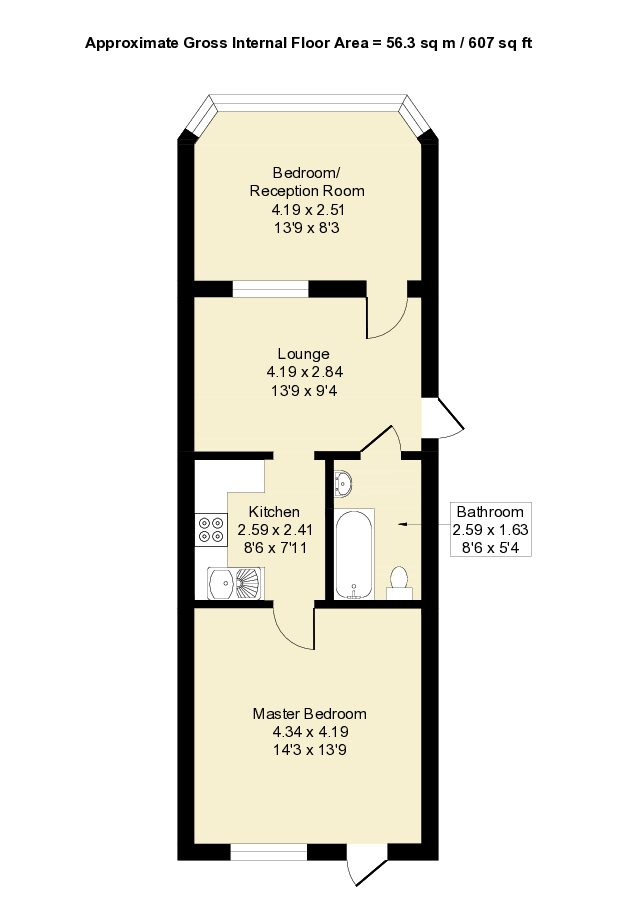 Floorplan for Mansfield Road - Ilford - London - IG1