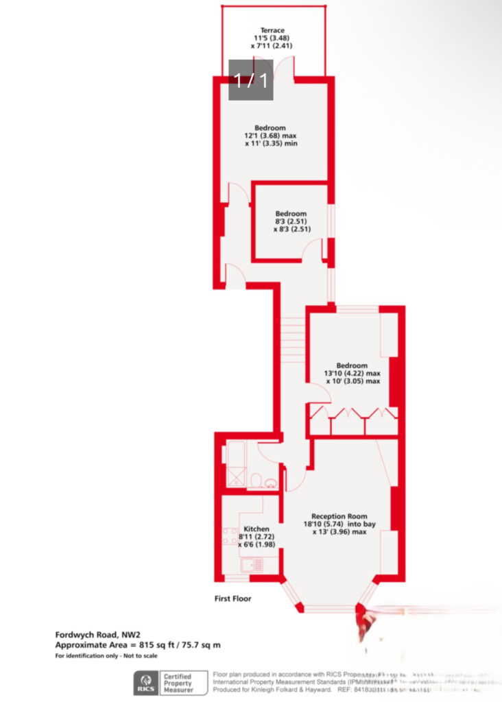 Floorplan for Fordwych Road - Camden - London - NW2