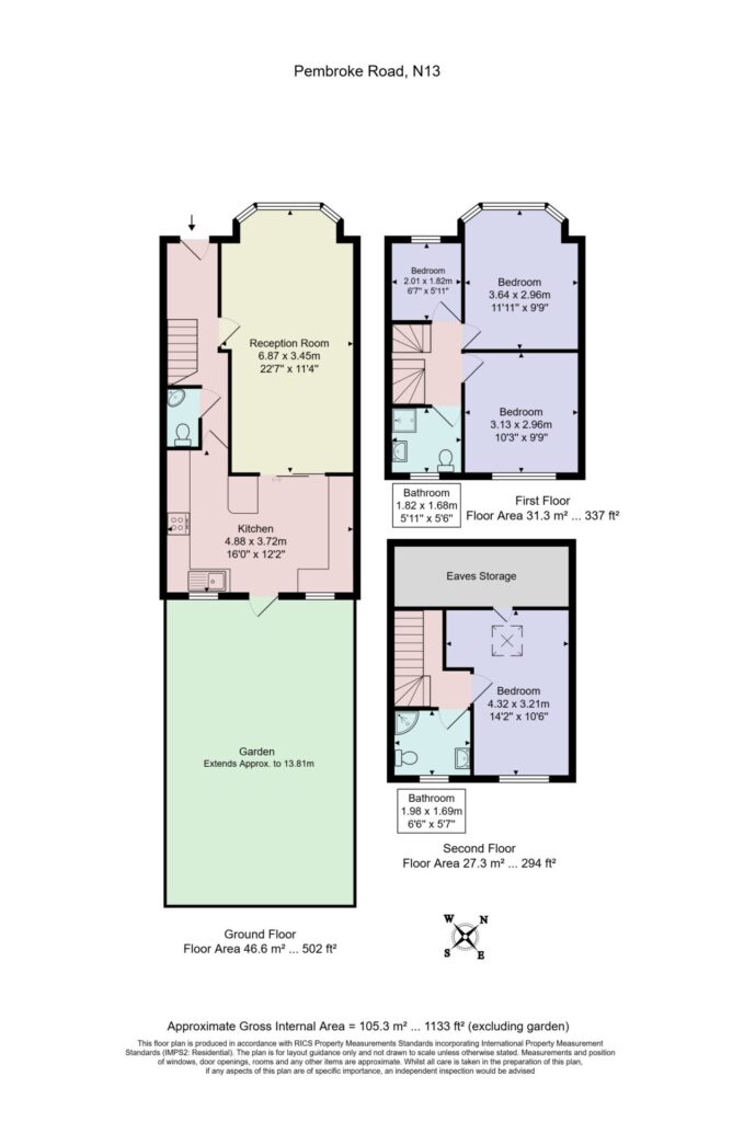 Floorplan for Pembroke Road - Palmers Green - London - N13