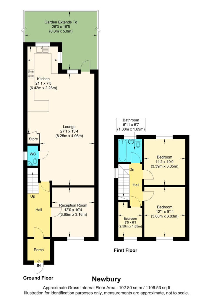 Floorplan for Newbury Avenue - Enfield - London  - EN3